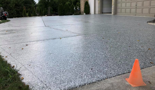 Work in progress for Driveway Concrete Coating - Cardinal Concrete Coating
